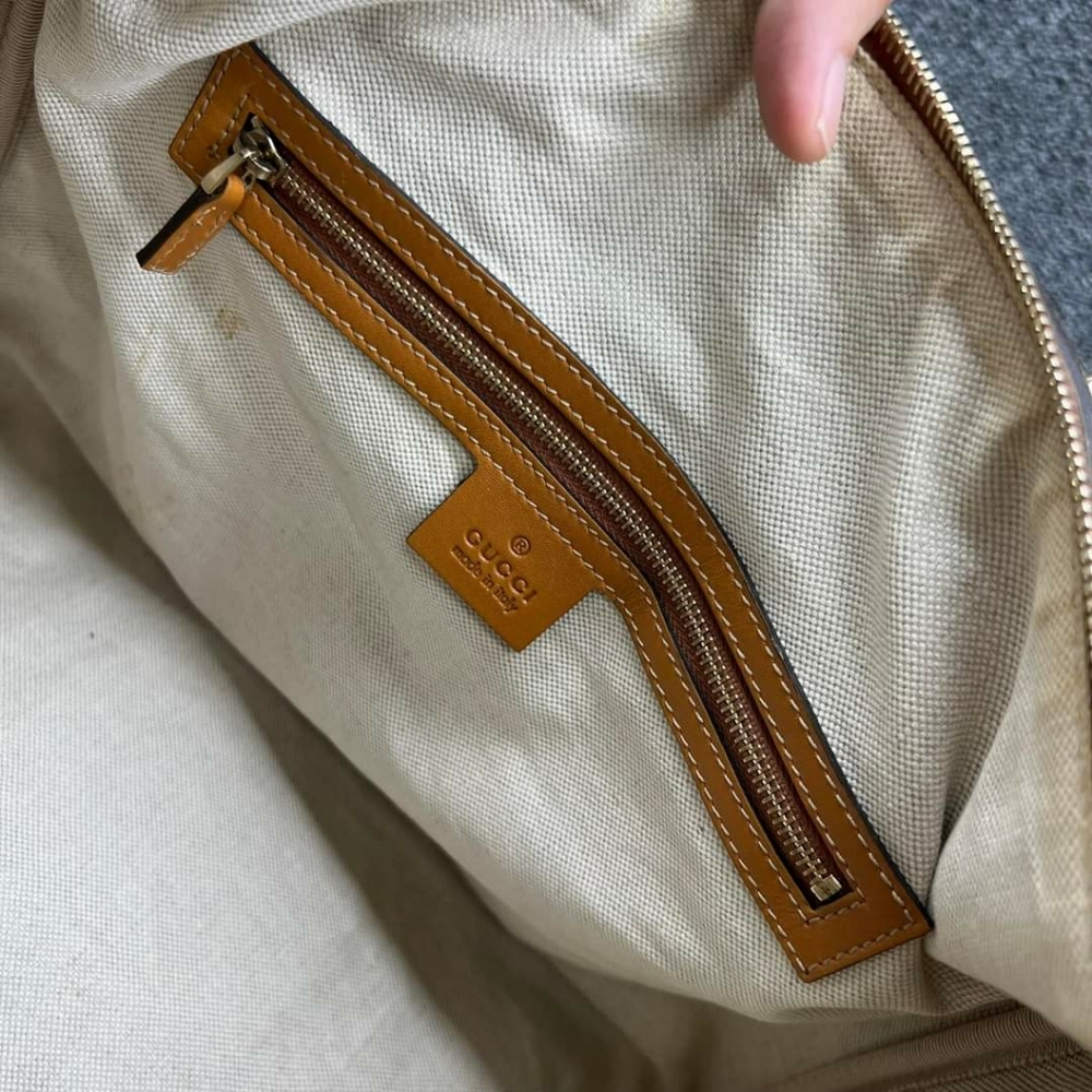 100% Authentic GUCCI Boston GG Cloth Satchel Bag - Picture 15 of 16